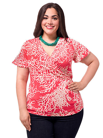 Coral Print Top