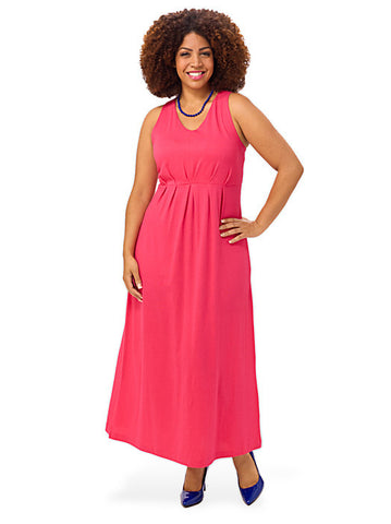 Pleat-Front Maxi Dress