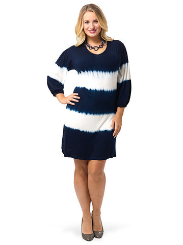 Cameron Tie Dye Dress In Navy