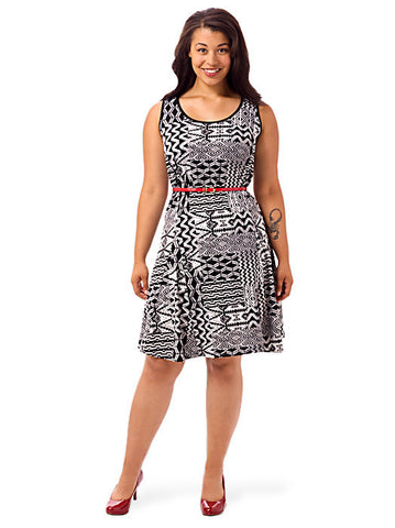 Geo Printed A-Line Dress