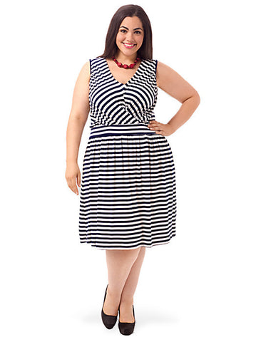 Sleeveless Striped A-Line Dress