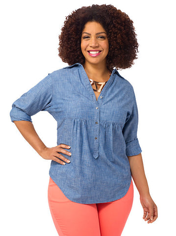 Empire Waist Chambray Tunic