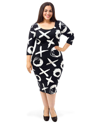 Bodycon Dress In XOXO Print