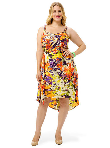 Printed Hi-Lo Dress