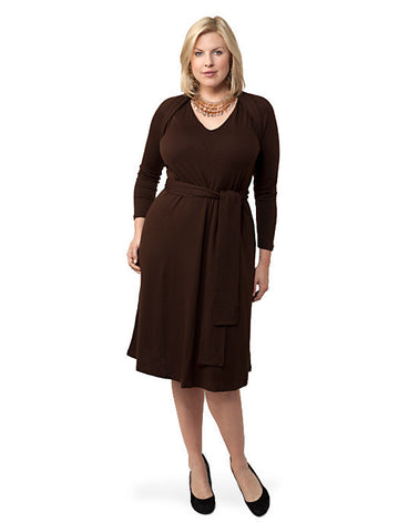 Sash Wrap Dress Brown