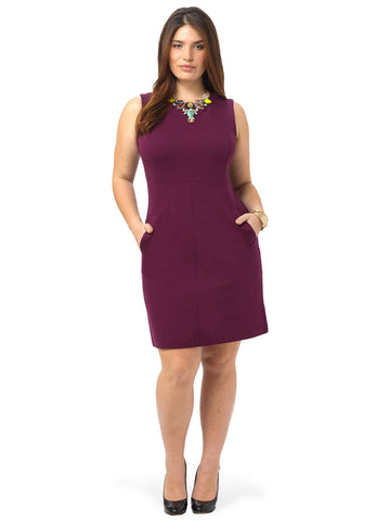 Ponte Sheath Dress with Pockets