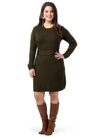 Tab-Waist Sweater Dress