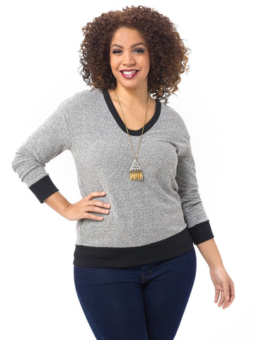 Soft V-Neck Sweater In Light Grey