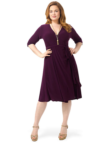 Essential Wrap Dress In Plum