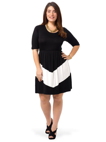 Chevron Stripe A-Line Dress