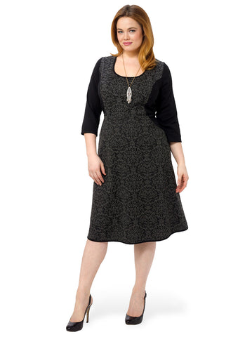 Savannah Dress In Carbon Jaquard