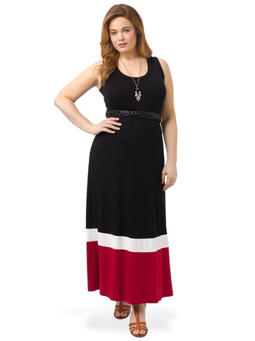 Contrast Maxi Tank Dress