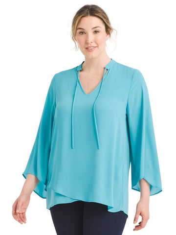 Mandarin Collar Crossover Top