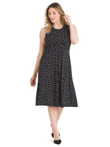 Polka Dot Flared Midi Dress