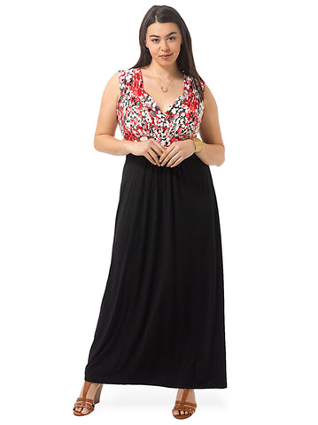 Emma Maxi Dress In Red Print