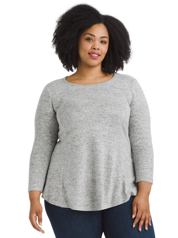 Heather Gray Babydoll Knit Top