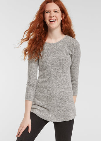 Heather Gray Babydoll Knit Top