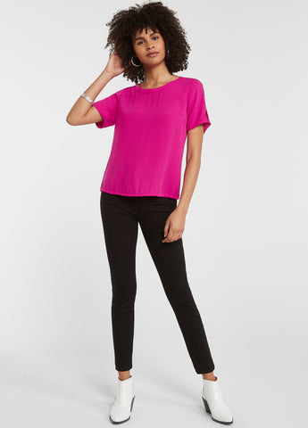 Cutout Sleeve Pink Top