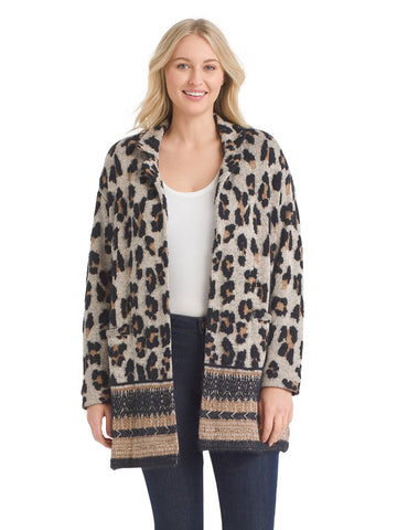 Texture Leopard Tamie Cardigan