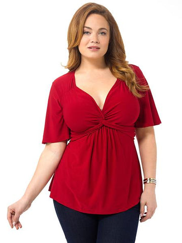 Abida Wrap Tank In Poppy Red