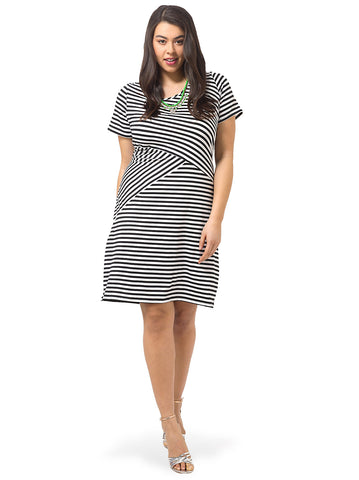 Scoop Neck Striped Dress