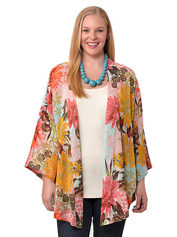 Three-Quarter Sleeve Printed Jacket