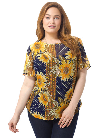 Sunflower Polka Dot Top