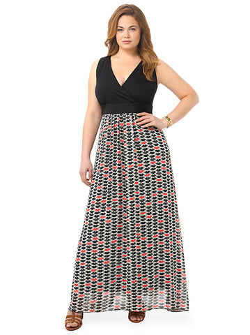 Lip Print Maxi Dress