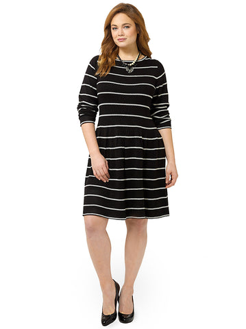 Striped Fit & Flare Dress