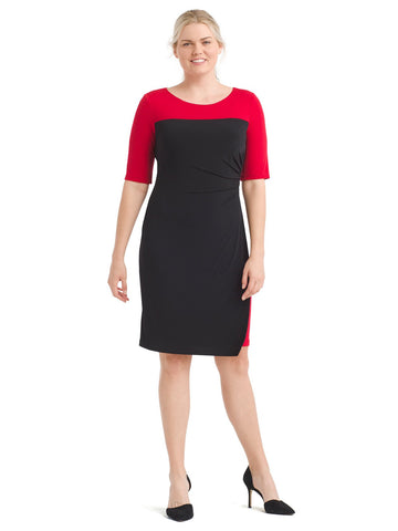 Black and Red Peekaboo Side Sheath Dress