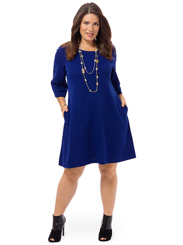 Swing Dress In Royal Blue