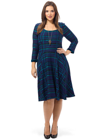 Midnight Plaid Jacquard Dress