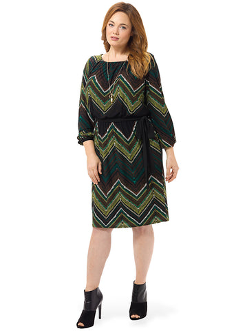 Textured Chevron Dress