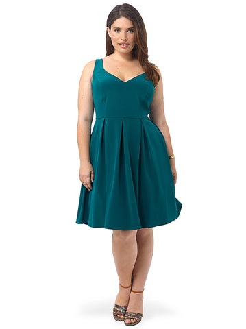 Emerald Fit & Flare Dress