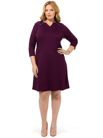 Vijay Dress In Aubergine