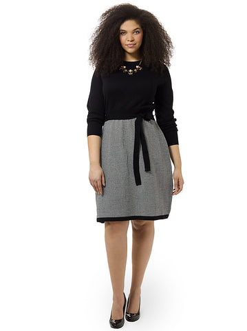 Colorblock Sweater Knit Dress