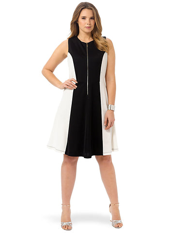 Zip Front Colorblock Dress