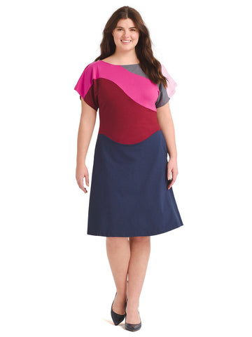 Curved Color Block Dress