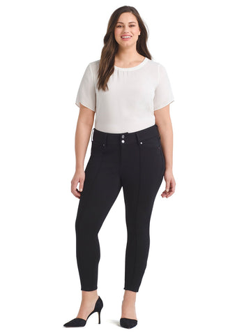 Ankle Zip Pintuck Ponte Pants