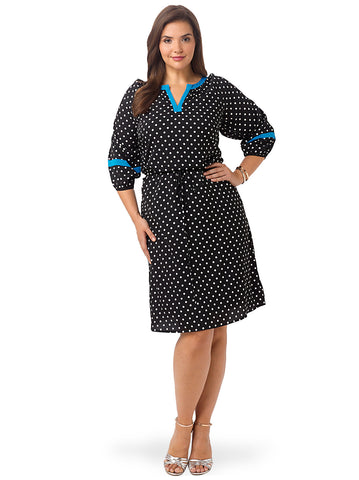 Polka Dot Drawstring Dress