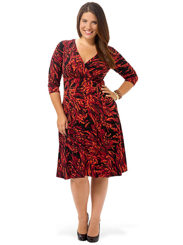 Leaf Printed Fit & Flare Dress