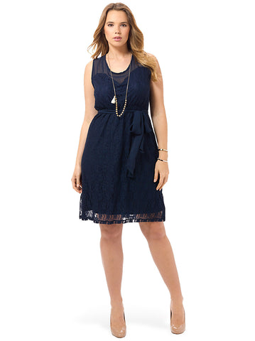 Loretta Lace Dress In Navy