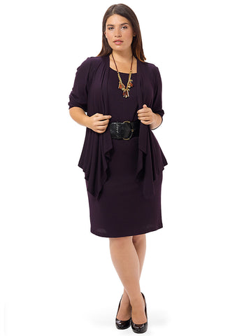 Shift Dress With Draped Jacket