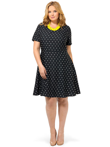 Classic Polka Dot Fit & Flare Dress