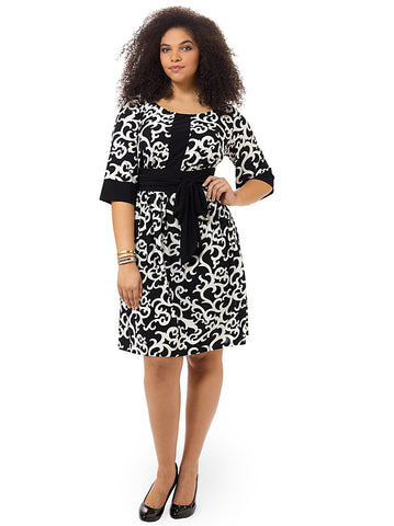 Francine Dress In Black & White