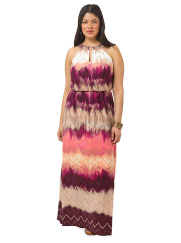 Blouson Halter Maxi Dress