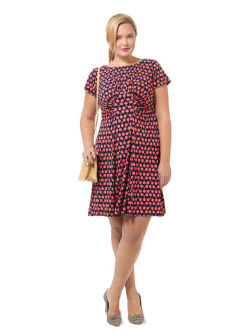 Fit & Flare Dress With Ruched Waist