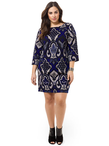 Placed Print Shift Dress