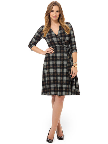 Perfect Wrap Dress In Palomino Plaid