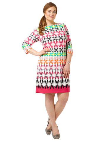 Shift Dress In Kaleidoscope Print